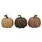 4" Brown & Purple Fall Harvest Tabletop Pumpkin Set